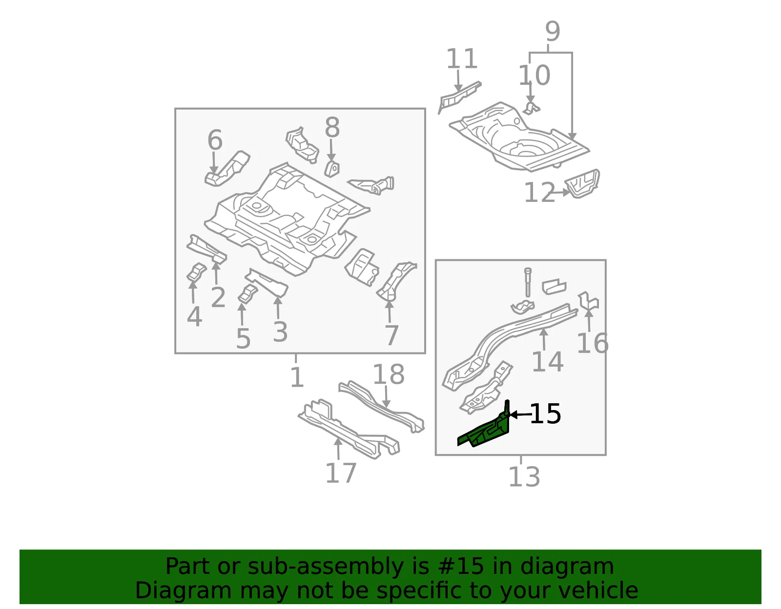 Floor Side Rail Bracket - Mazda (gk2a54952a) - view 2