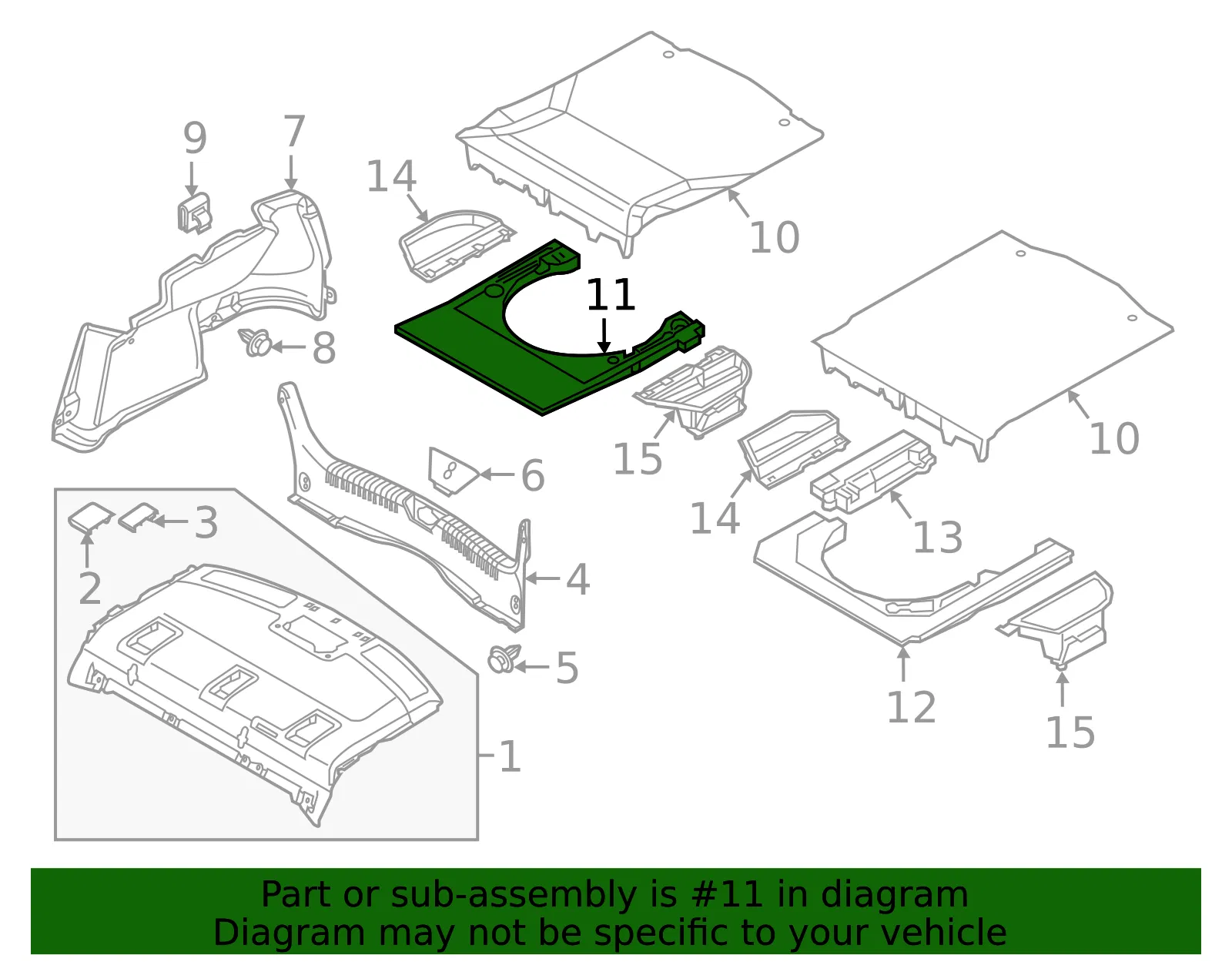 Floor Cover Panel Bracket - Mazda (grv2688f0) - view 2