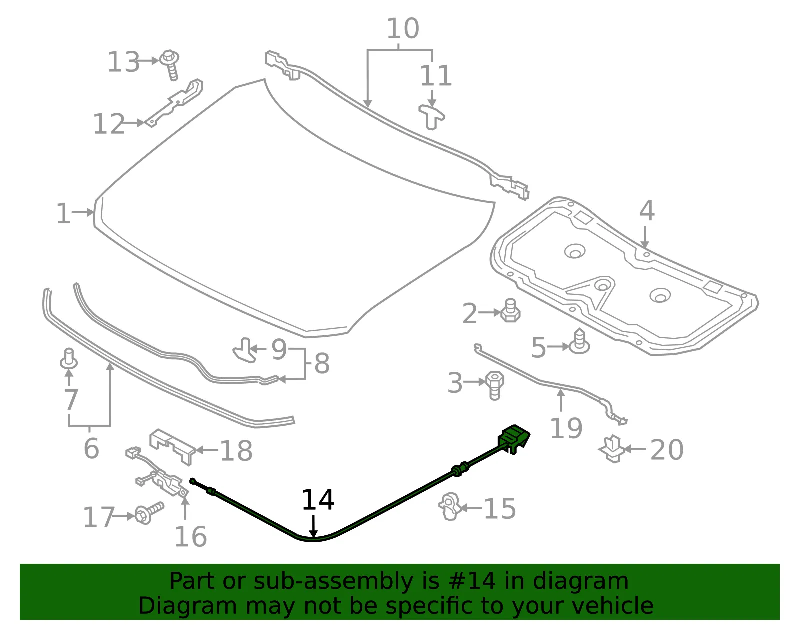 Release Cable - Mazda (kb7w56720a) - view 2