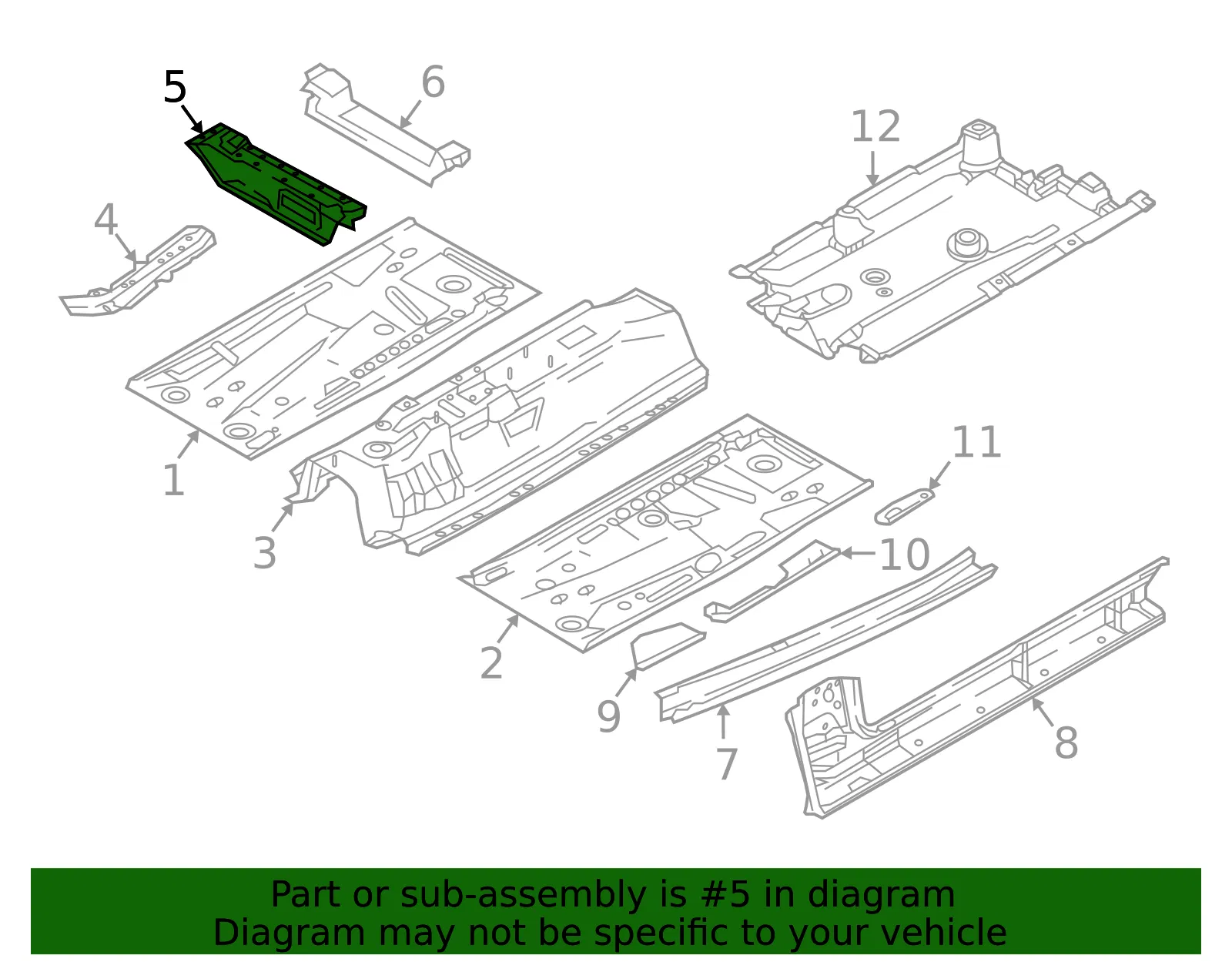 Floor Pan Cross-Member - Mazda (kdpd53650) - view 2