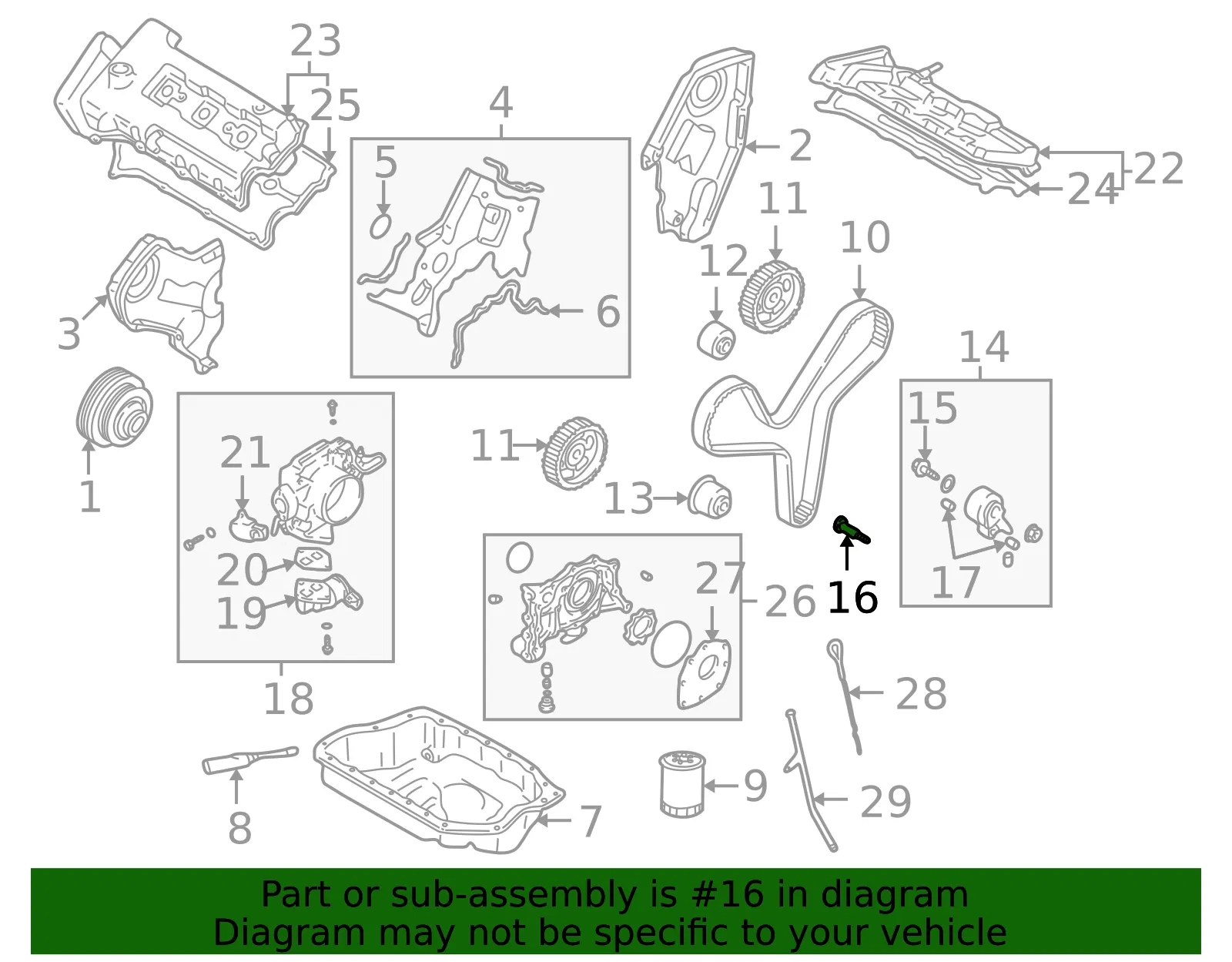 Belt Tensioner Pivot Bolt - Mazda (kl0212717) - view 2