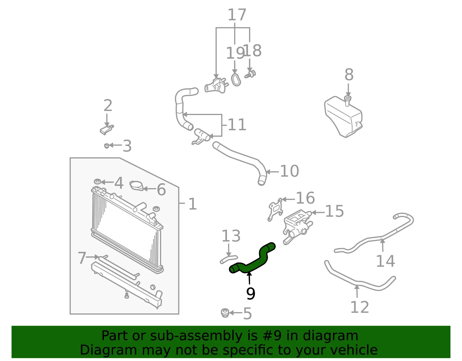Upper Hose - Mazda (l32115186d) - view 2