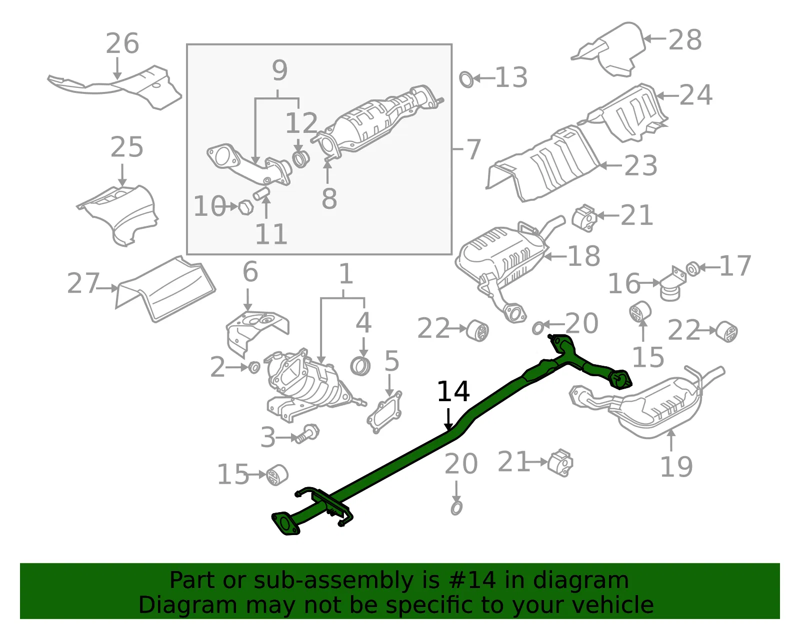 Intermediate Pipe - Mazda (l38040600b) - view 2