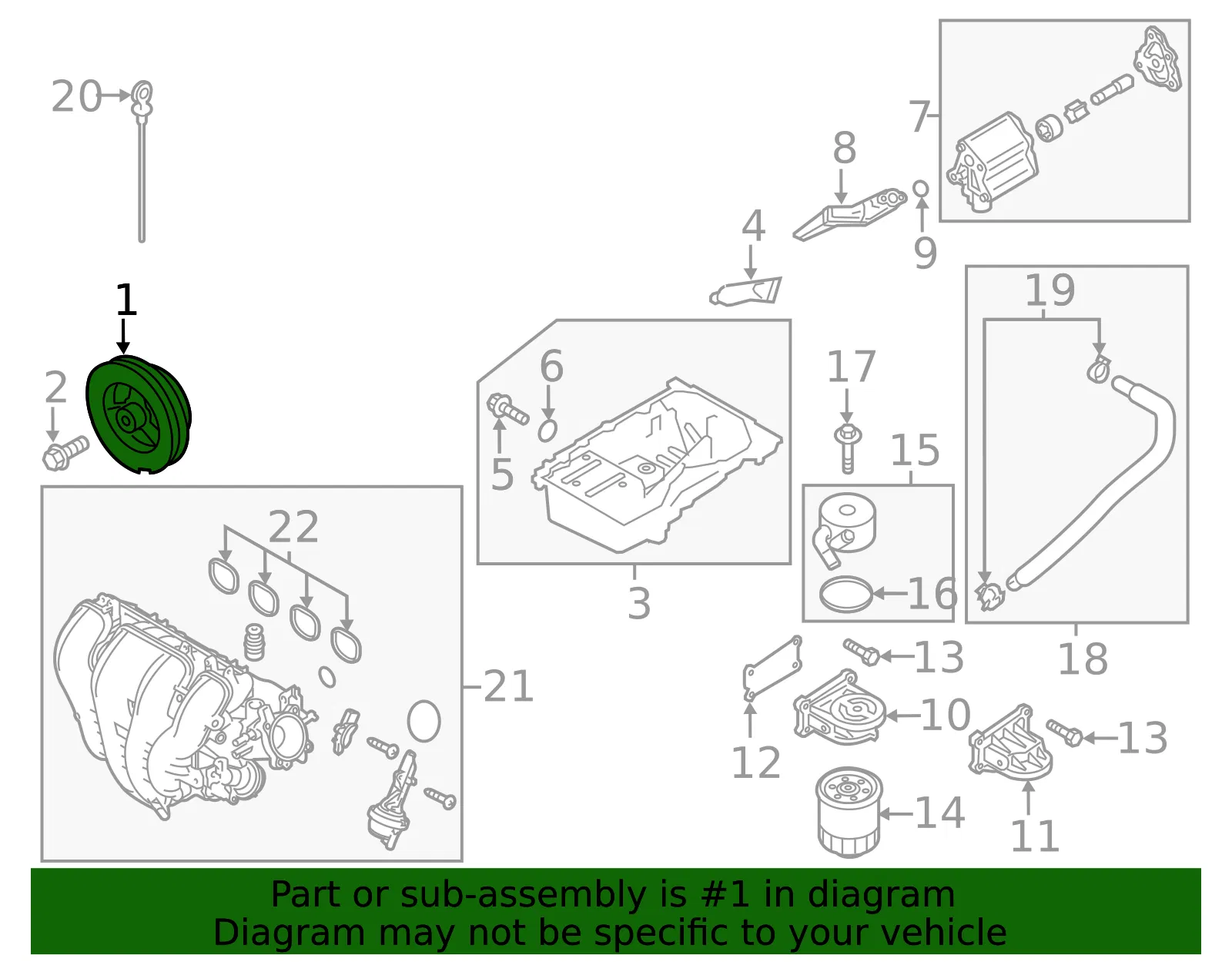 Pulley - Mazda (l51211400a) - view 2