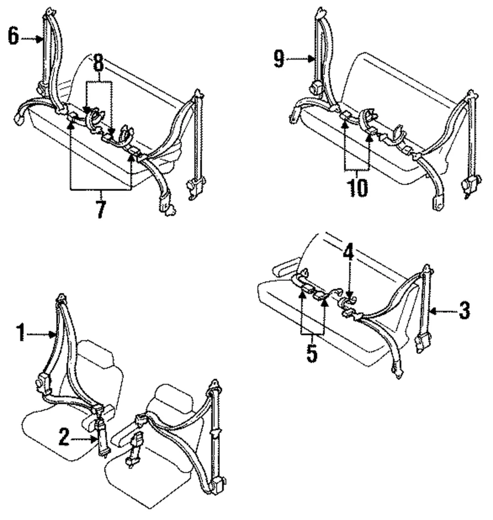 Belt & Retractor - Mazda (lb0357630b71)