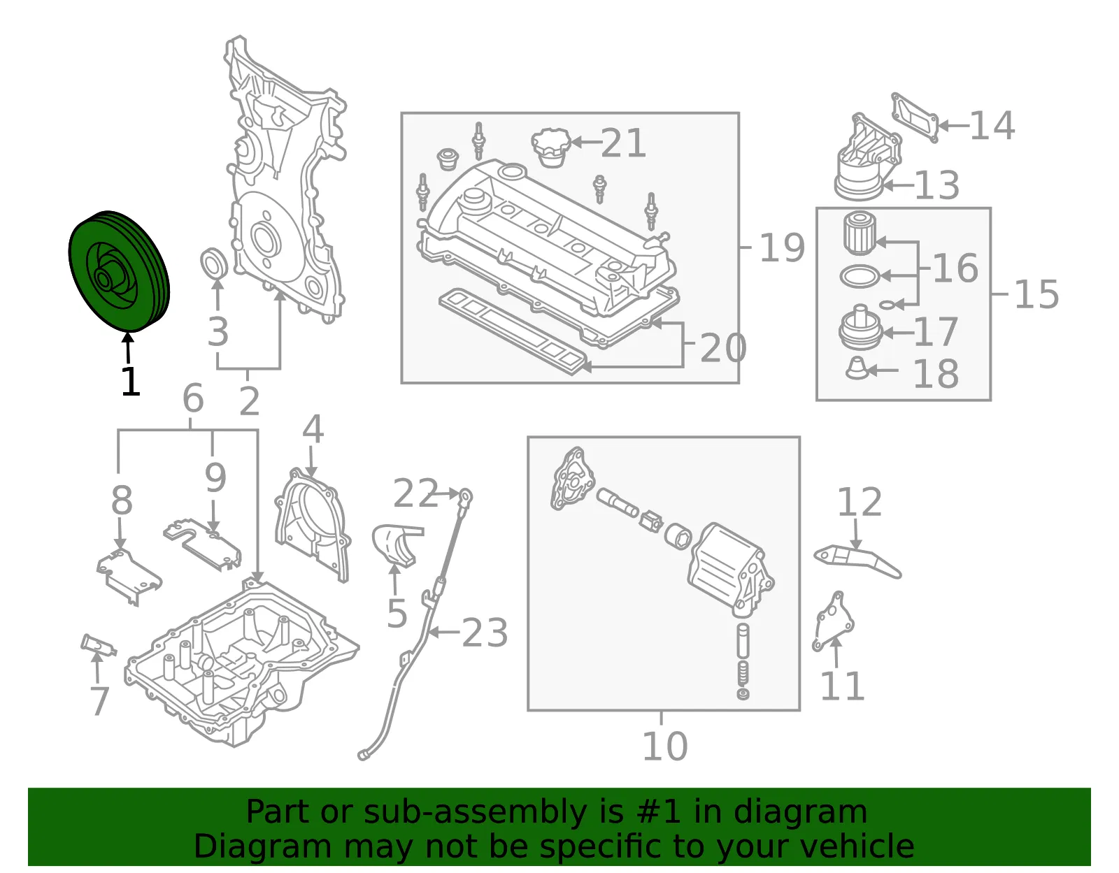 Pulley - Mazda (l34n11400a) - view 2