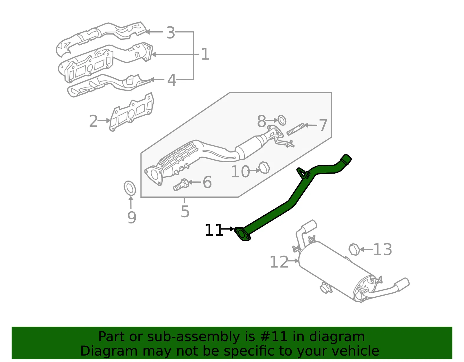 Intermediate Pipe - Mazda (n3r540600) - view 2