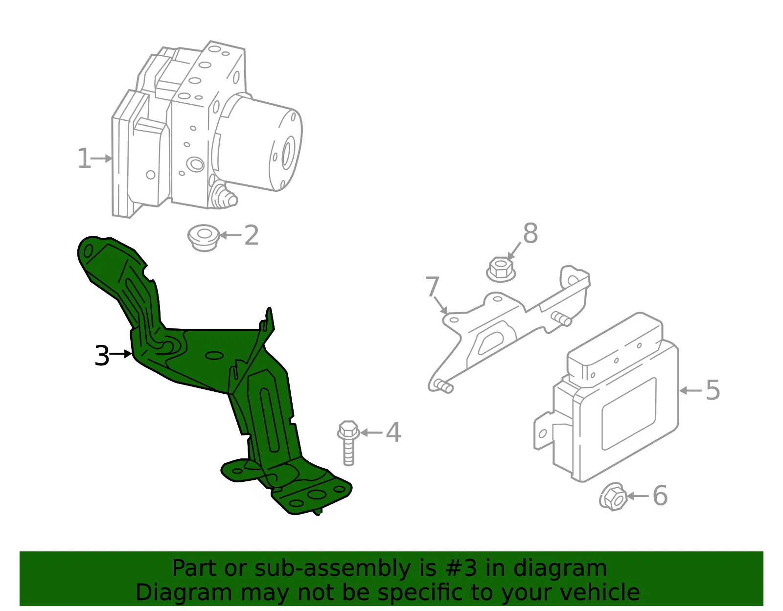 ABS Control Unit Bracket - Mazda (na1j43310) - view 2