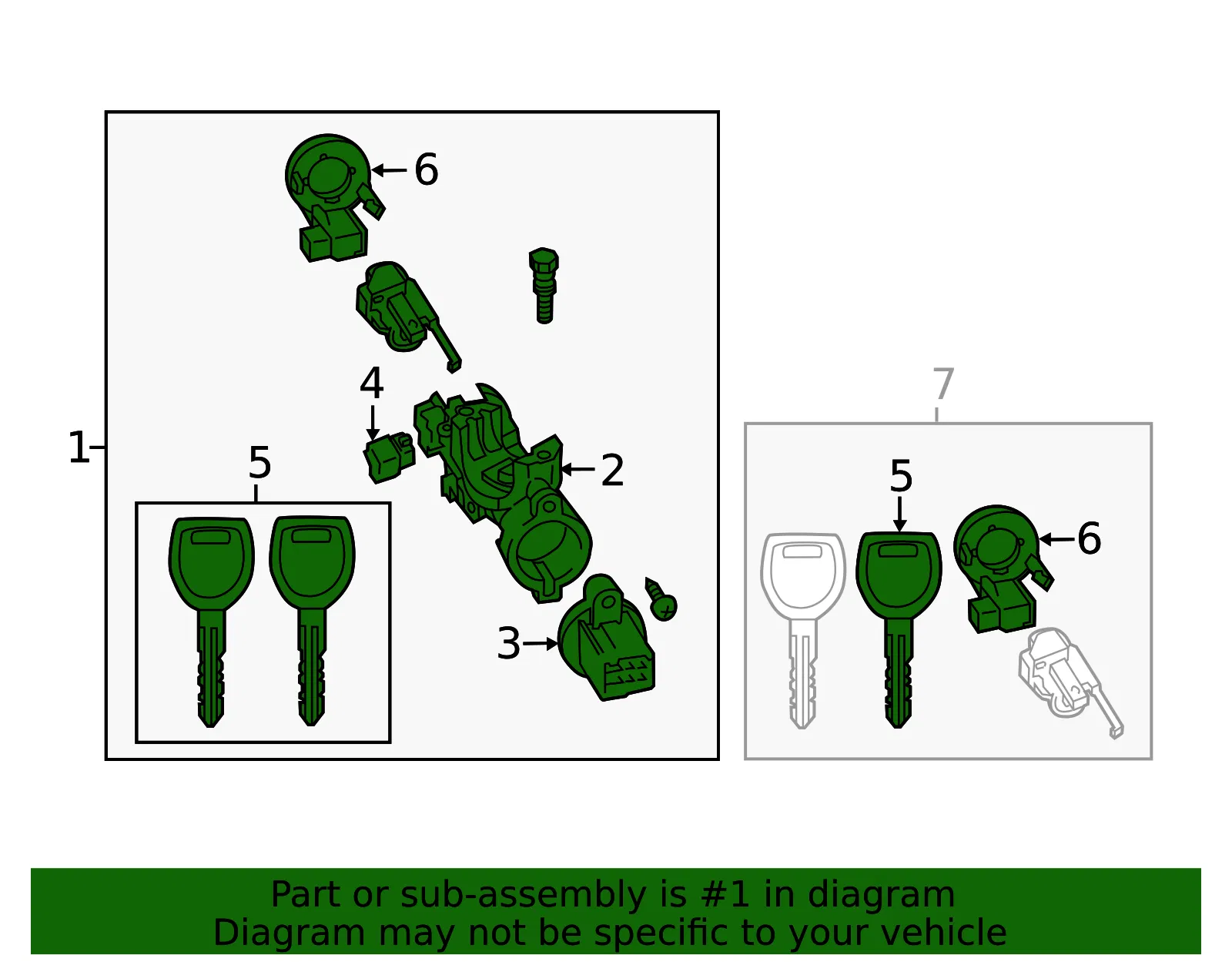 Lock Set - Mazda (nez17629xc) - view 2