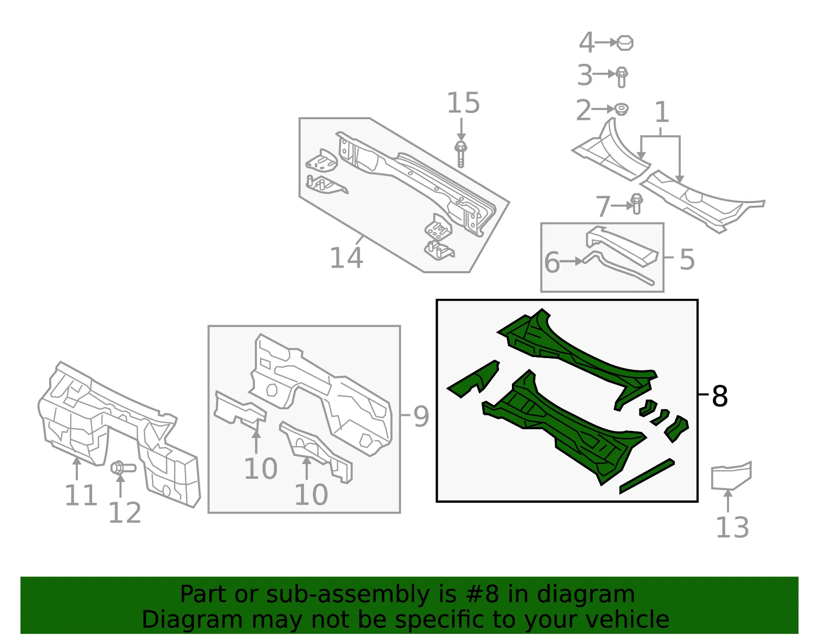 Cowl Panel - Mazda (nh5253500a) - view 2