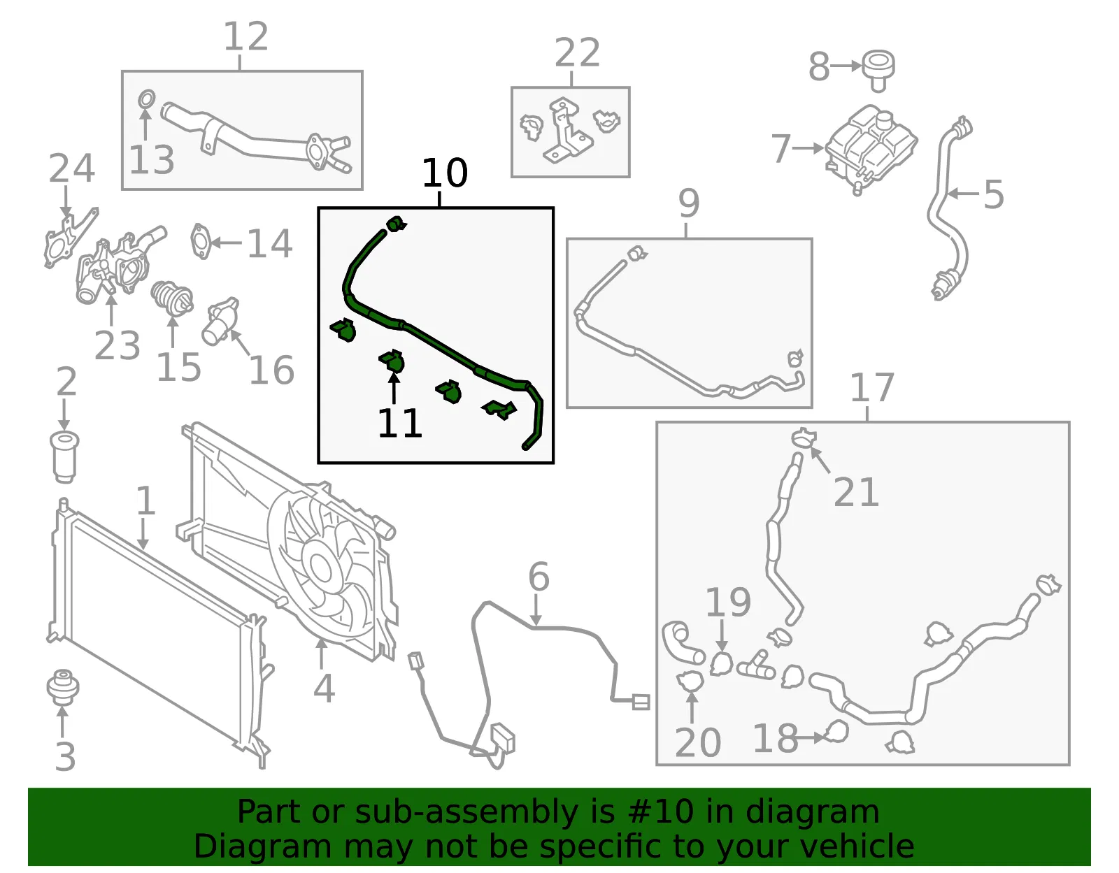 Upper Hose - Mazda (pe0715380) - view 2