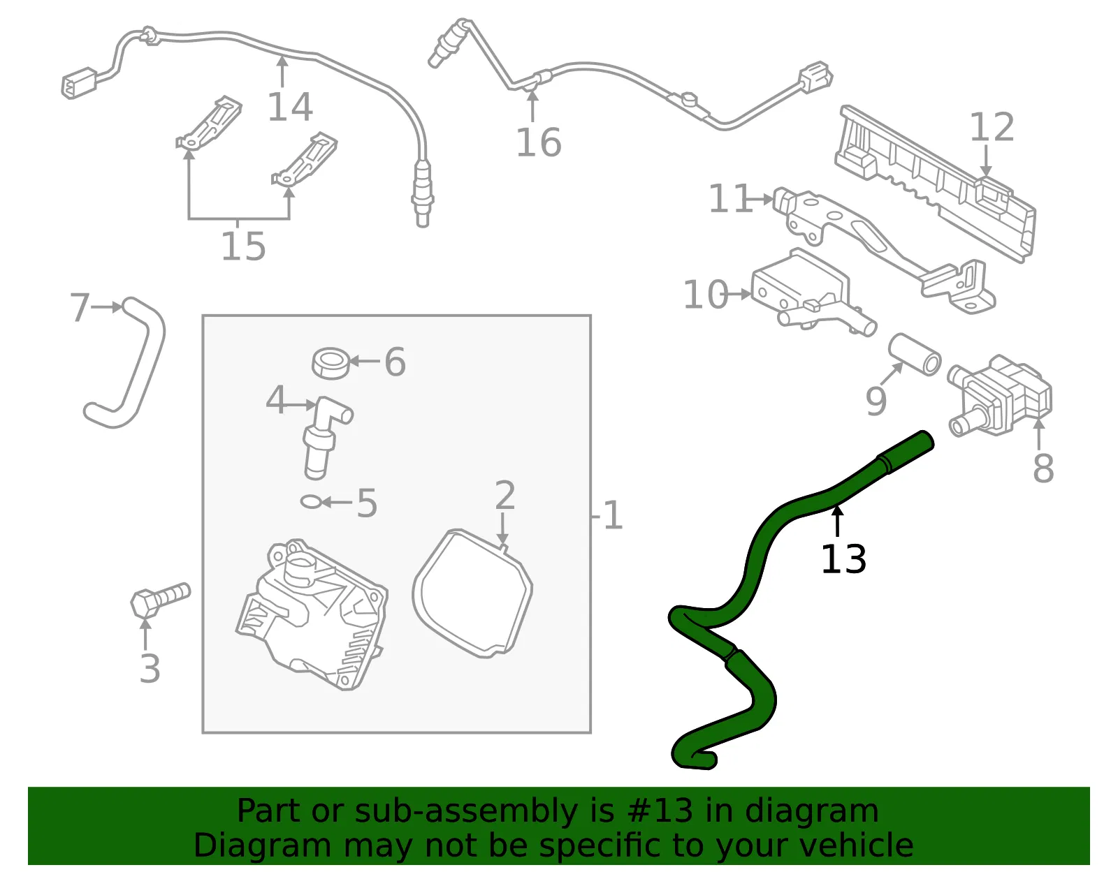 Vacuum Hose - Mazda (pyfa20370a) - view 2