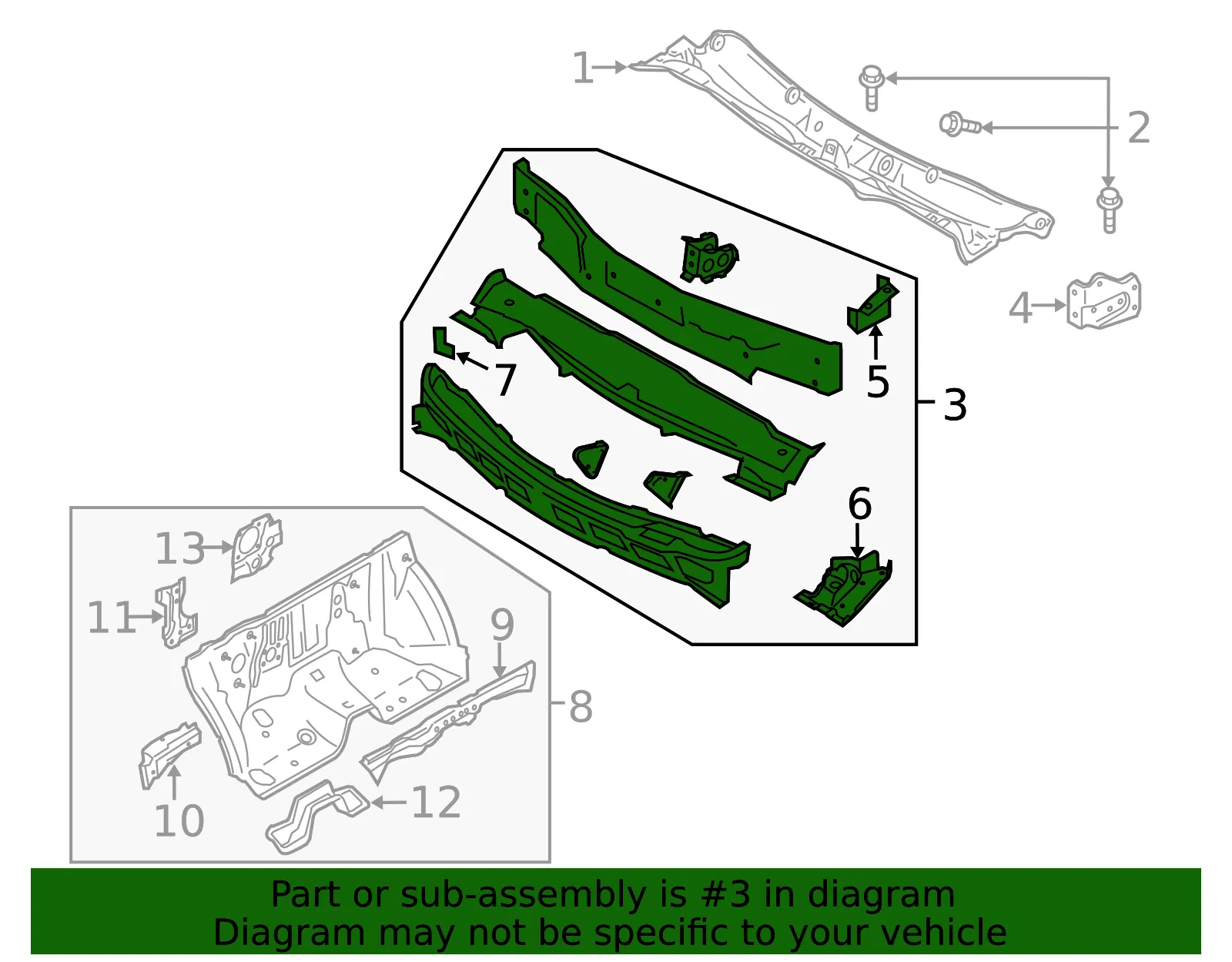 Cowl Top Panel - Mazda (td1153500j) - view 2