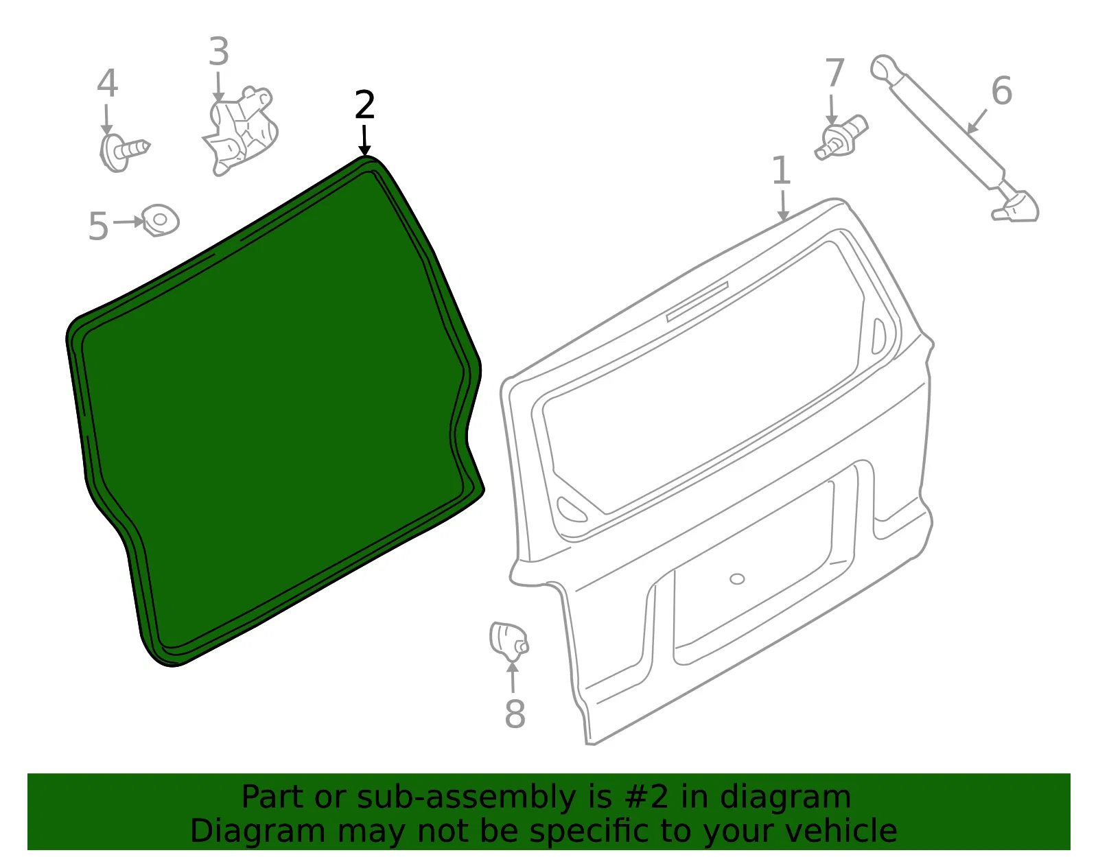 Hatch Seal - Mazda (zzca62761) - view 2
