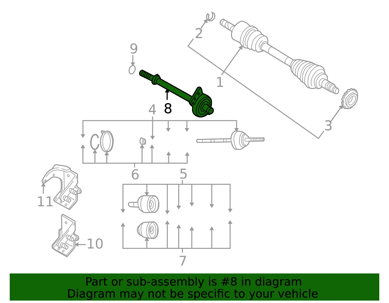 Cv Intermediate Shaft - Mazda (zzca25700a) - view 2