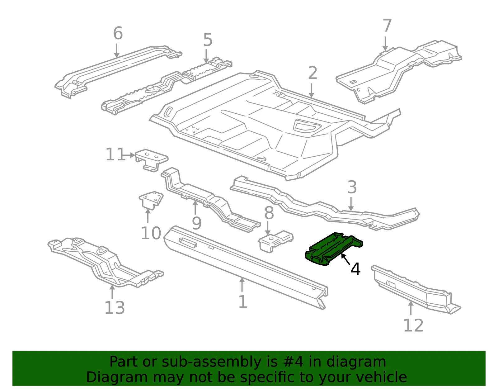 Floor Pan Cross-Member - Mazda (zzs056741) - view 2